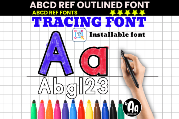 Bold Outlined Tracing Typeface for Digital Design