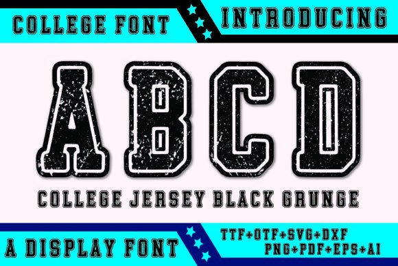 College Jersey Black Grunge Typeface Review