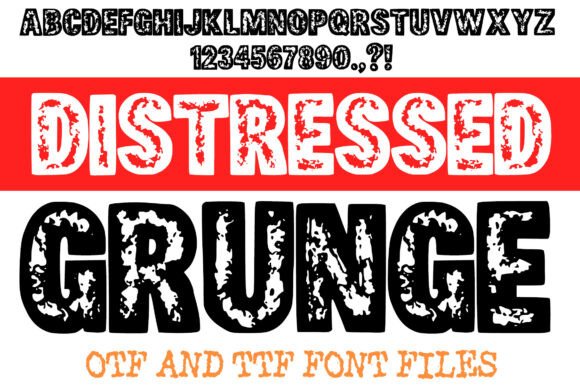 Distressed Grunge Font for Raw Craft Designs