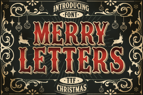 Merry Letters: A Vintage Display Font for Festive Web Design