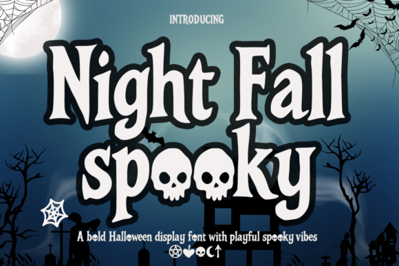 Night Fall Spooky: Bold Display Font for Web