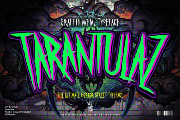 Tarantulaz: A Bold Display Font for Editorial Impact