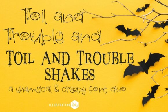Toil and Trouble Duo: Whimsical Halloween Display Fonts