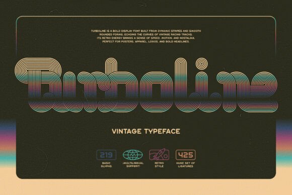 Turboline: A Bold Display Font for Retro Editorial Design